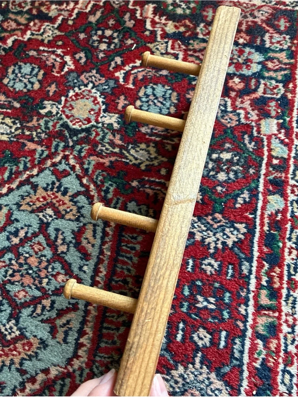 Wood Heart Shelf with 4 pegs Cottagecore
